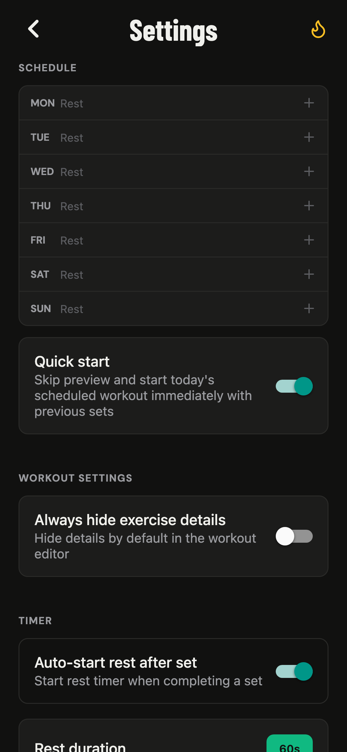Settings